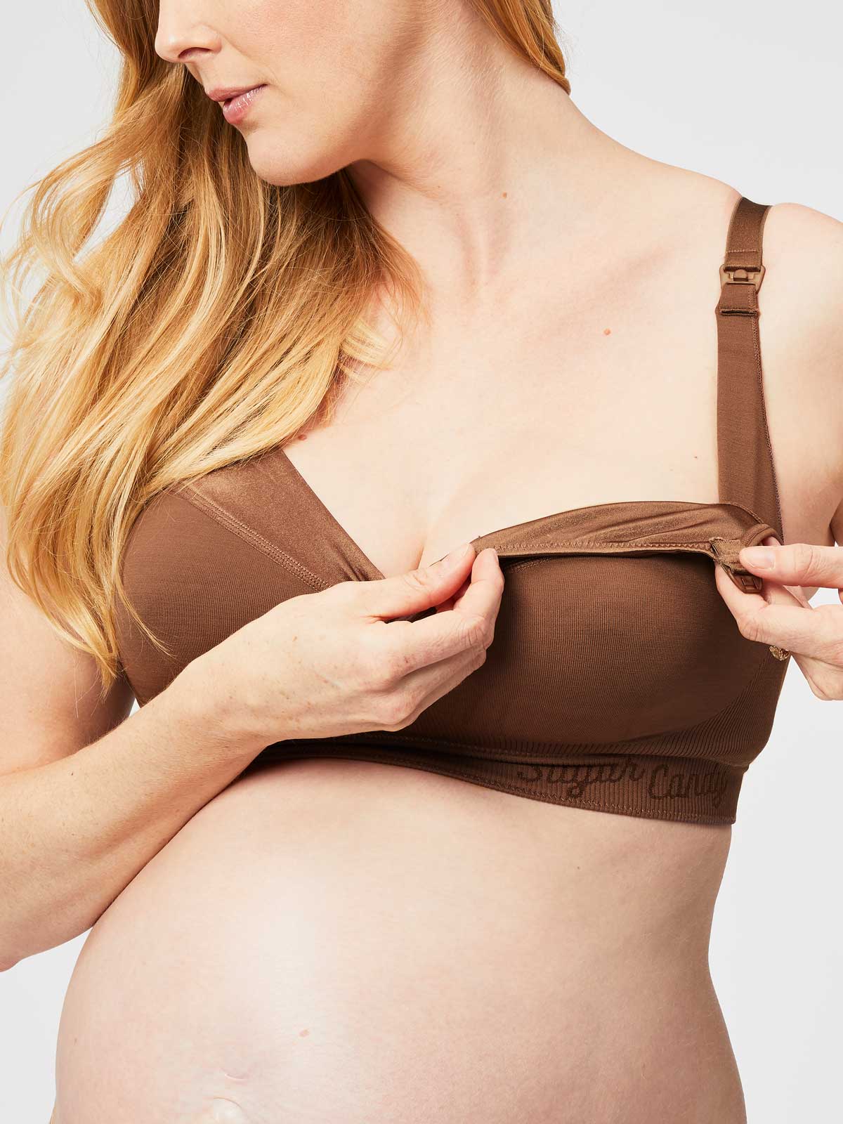 Cake Ribbon Candy Wire-free Nursing Bra (F - H Cup) - Chestnut
