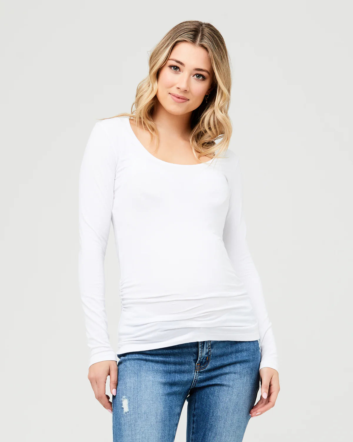 Ripe Organic Tube Long Sleeve Top - White