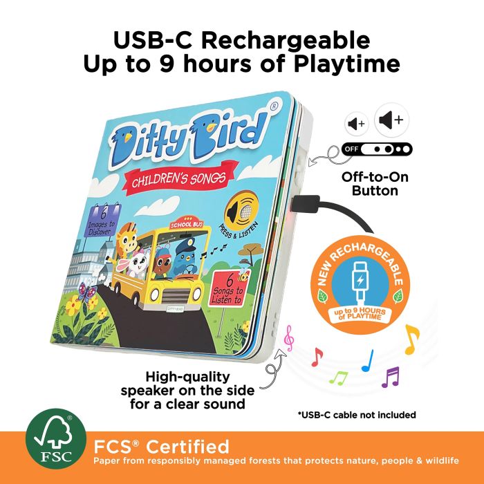 Ditty Bird Children's Songs Musical Book