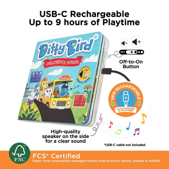 Ditty Bird Children's Songs Musical Book