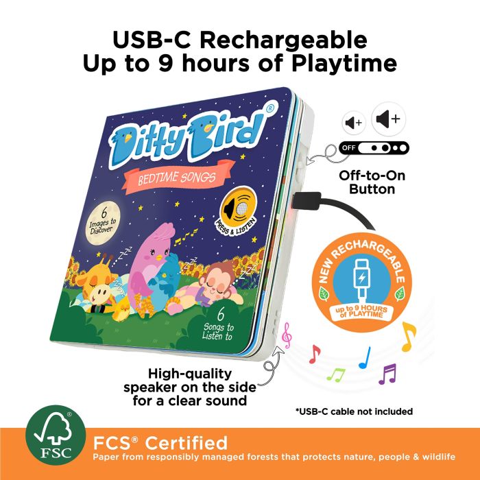 Ditty Bird Bedtime Songs Musical Book