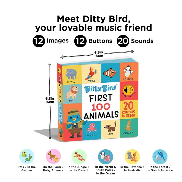 Ditty Bird First 100 Words Musical Book