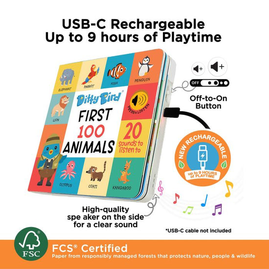 Ditty Bird First 100 Words Musical Book