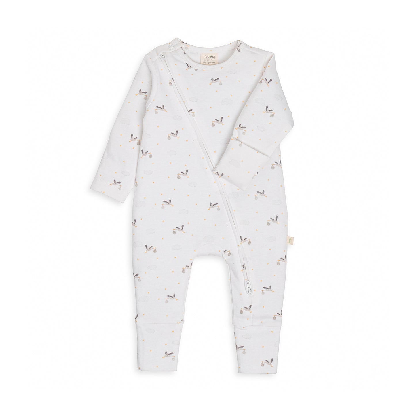 Tiny Twig LS Zipsuit - Stork