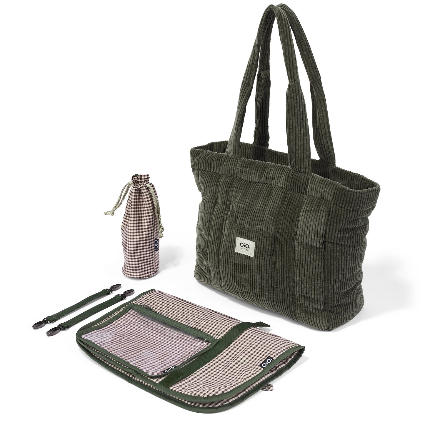 OiOi Everyday Tote - Moss Green Corduroy
