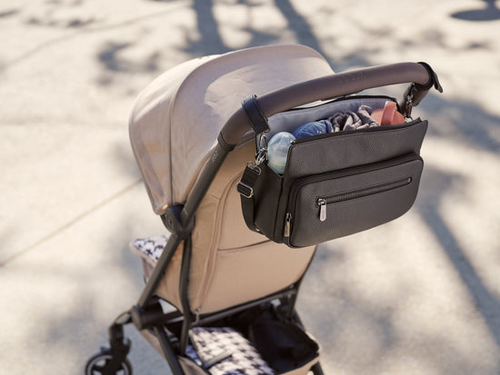 OiOi Multitasker Pram Caddy - Black Vegan