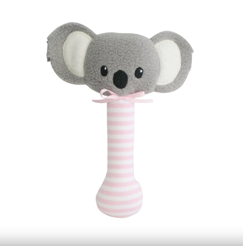 Alimrose Baby Koala Stick Rattle Pink