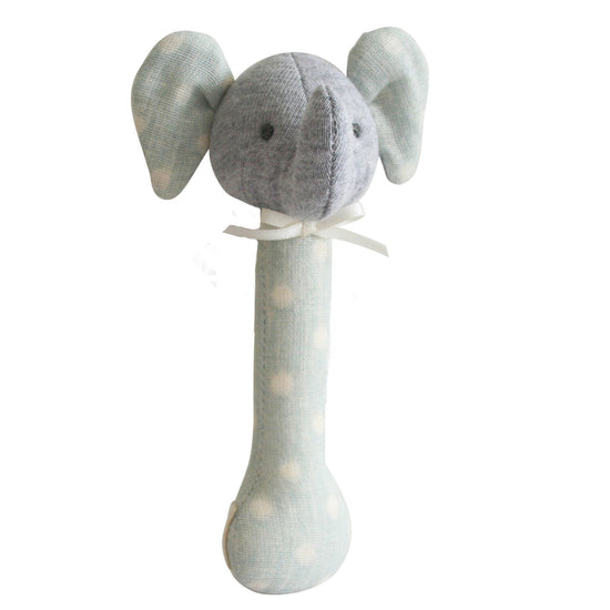 Alimrose Elephant  Stick Rattle - Duck Egg Blue