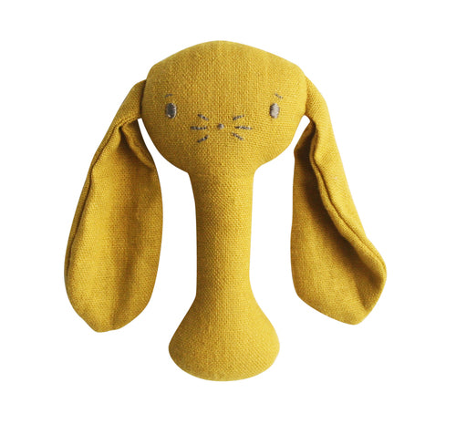 Alimrose Bobby Bunny Stick Rattle - Butterscotch