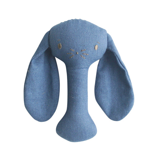 Alimrose Bobby Bunny Stick Rattle - Chambray