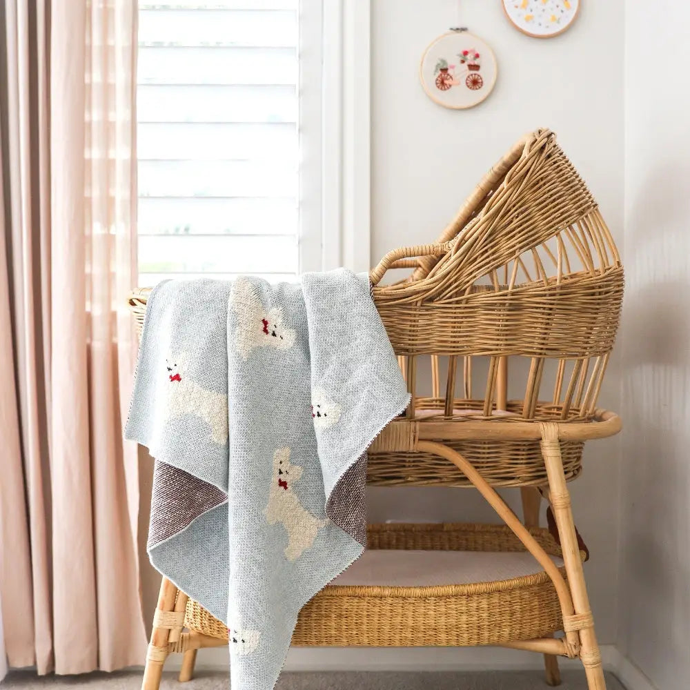 Alimrose Westie Puppy Baby Blanket