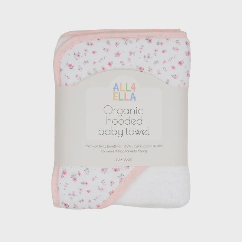 All4Ella Hooded Towel - Pink Petals