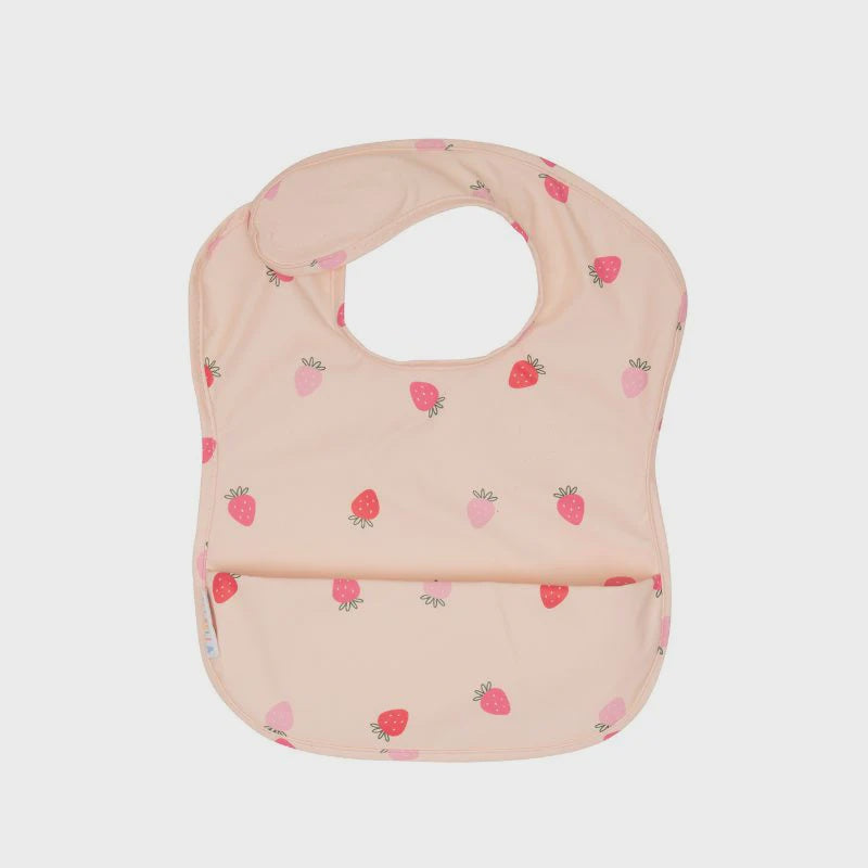 All4Ella Recycled Pouch Bib - Strawberries