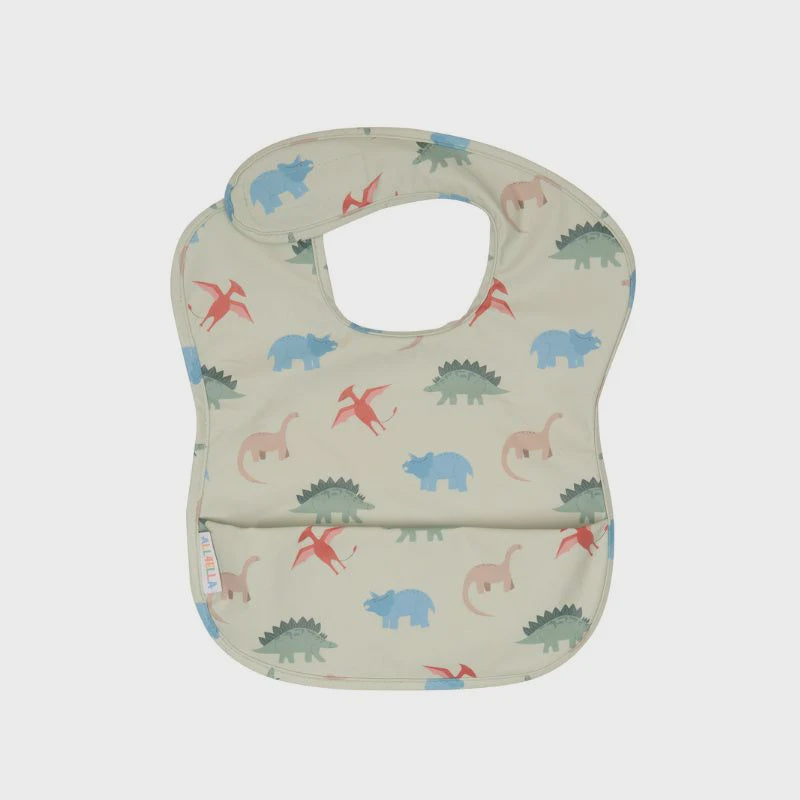 All4Ella Recyled Pouch Bib - Dinosaurs