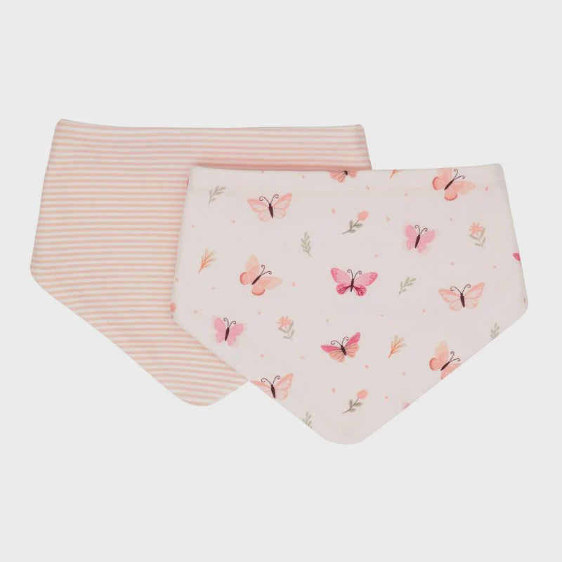 All4Ella Bandana Bib 2 pk - Sweet Butterfly