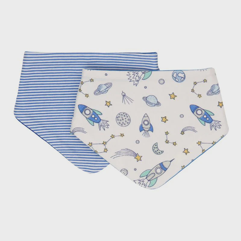 All4Ella Bandana Bib 2pk - Blast Off