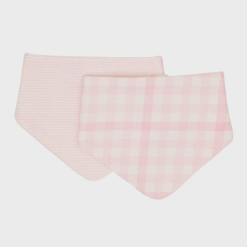 All4Ella Bandana Bib 2pk - Gingham Pink