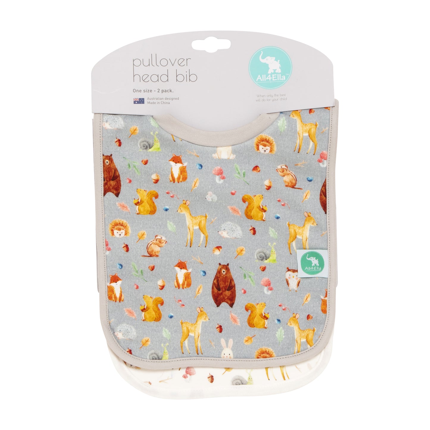 All4ella Pullover Bib 2pk - Forest