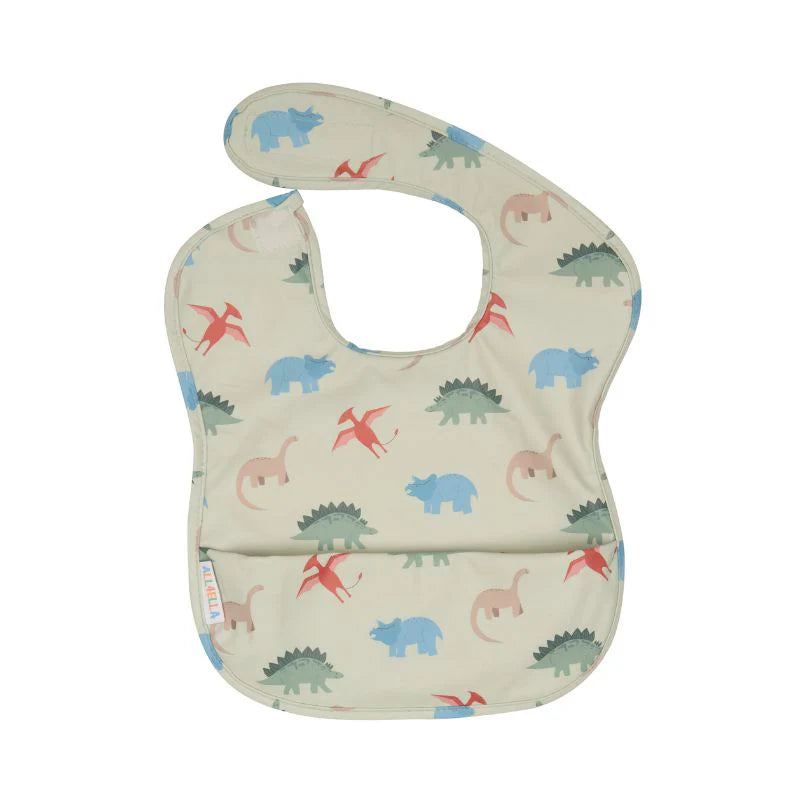 All4Ella Recyled Pouch Bib - Dinosaurs