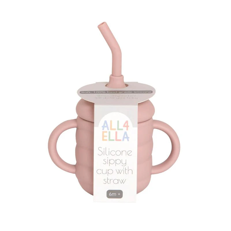 All4Ella Silicone Sippy Cup - Dusty Pink