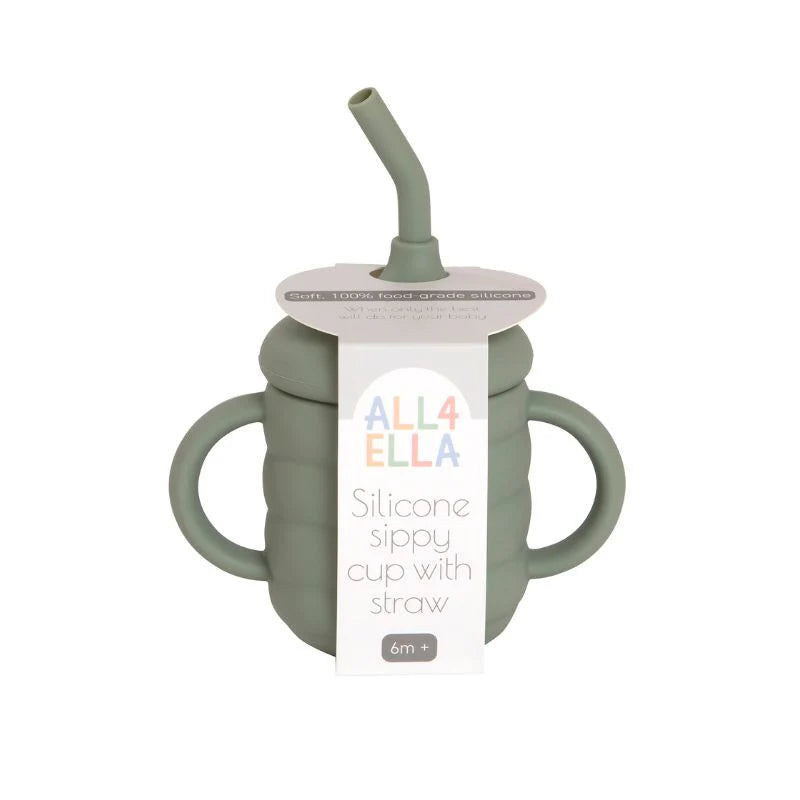 All4Ella Silicone Sippy Cup - Olive