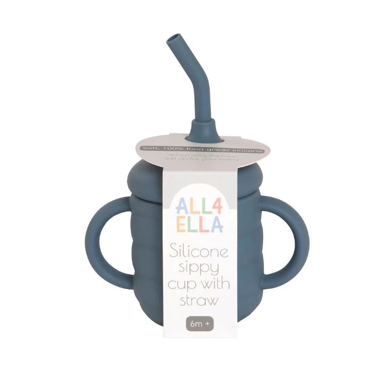 All4Ella Silicone Sippy Cup - Slate Blue