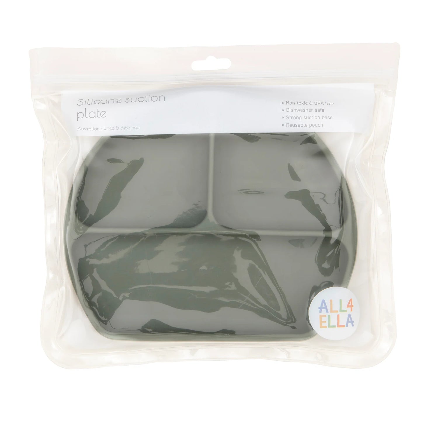 All4Ella Silicone Suction Plate - Olive