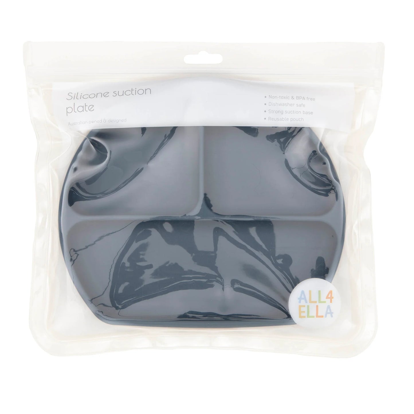 All4Ella Silicone Suction Plate - Slate Blue