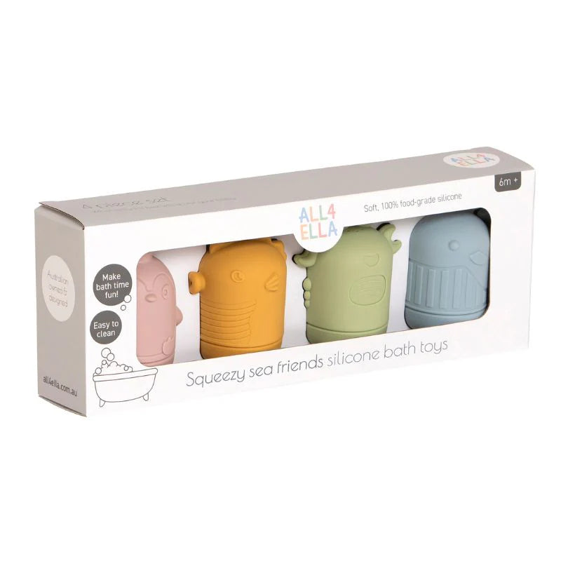 All4Ella Silicone Bath Toys - Sea Friends