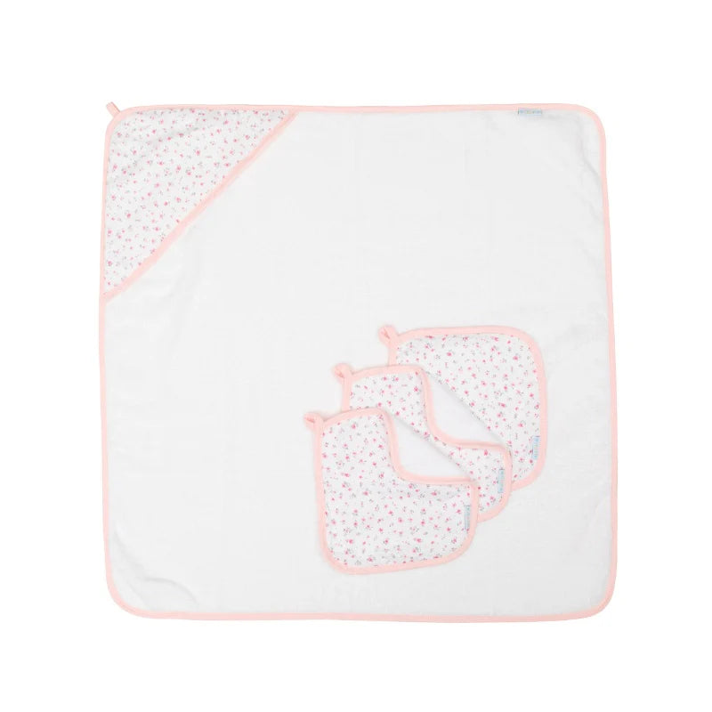 All4Ella Hooded Towel - Pink Petals