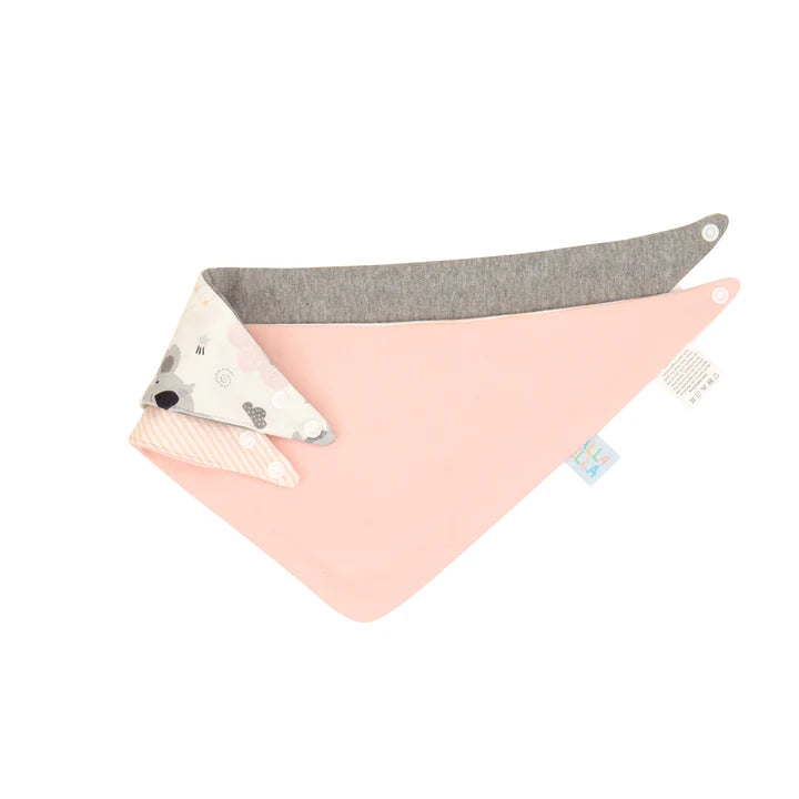 All4Ella Bandana Bib 2pk - Koala Pink