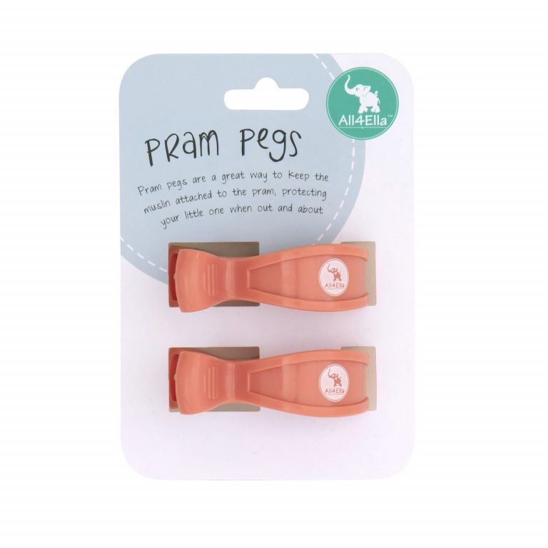 All4Ella Pram Pegs 2pk - Coral