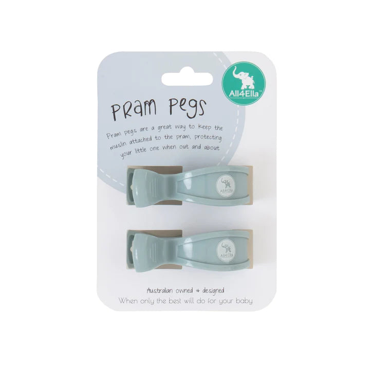 All4Ella Pram Pegs 2pk - Steel Blue