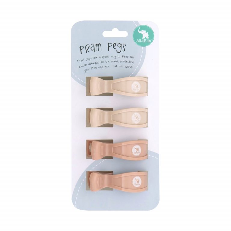 All4ella Pram Pegs 4pk Cream/Peach