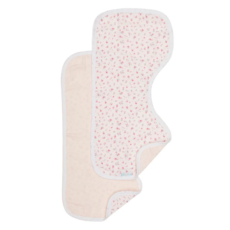 All4Ella Organic Burp Cloth 2 pk - Pink Petals