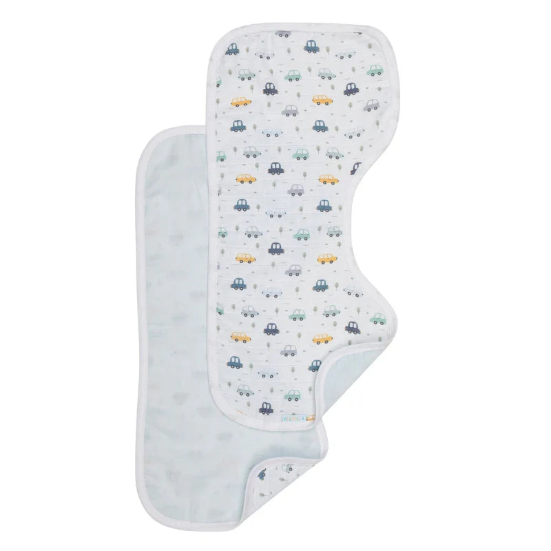 All4Ella Organic Burp Cloth 2 pk - Beep Beep
