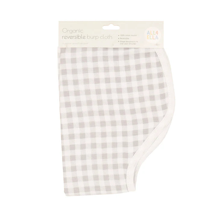 All4Ella Burp Cloth - Gingham Grey