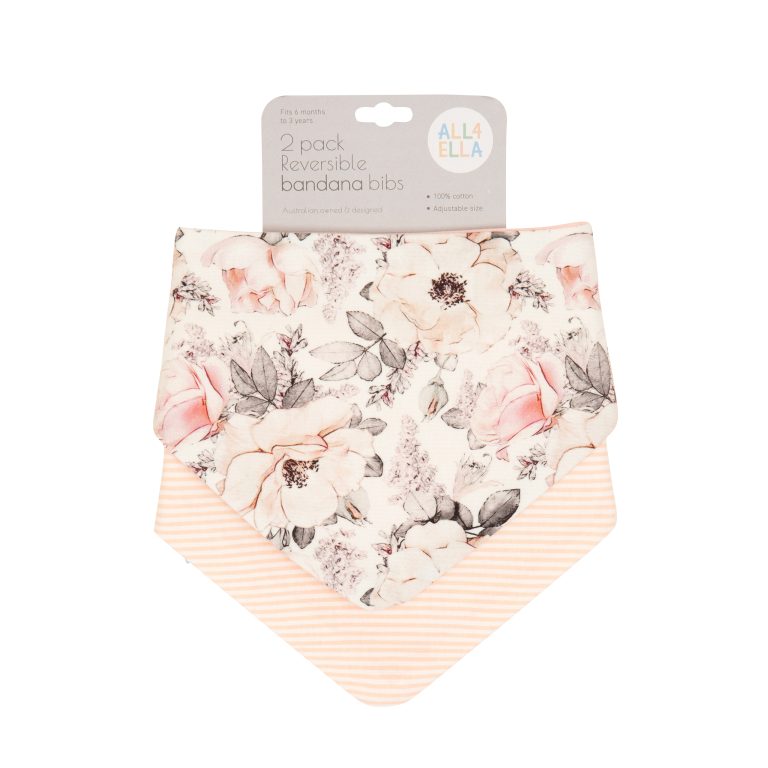 All4Ella Reversible Bandana Bibs Soft Floral