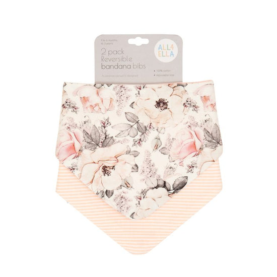 All4Ella Reversible Bandana Bibs Soft Floral