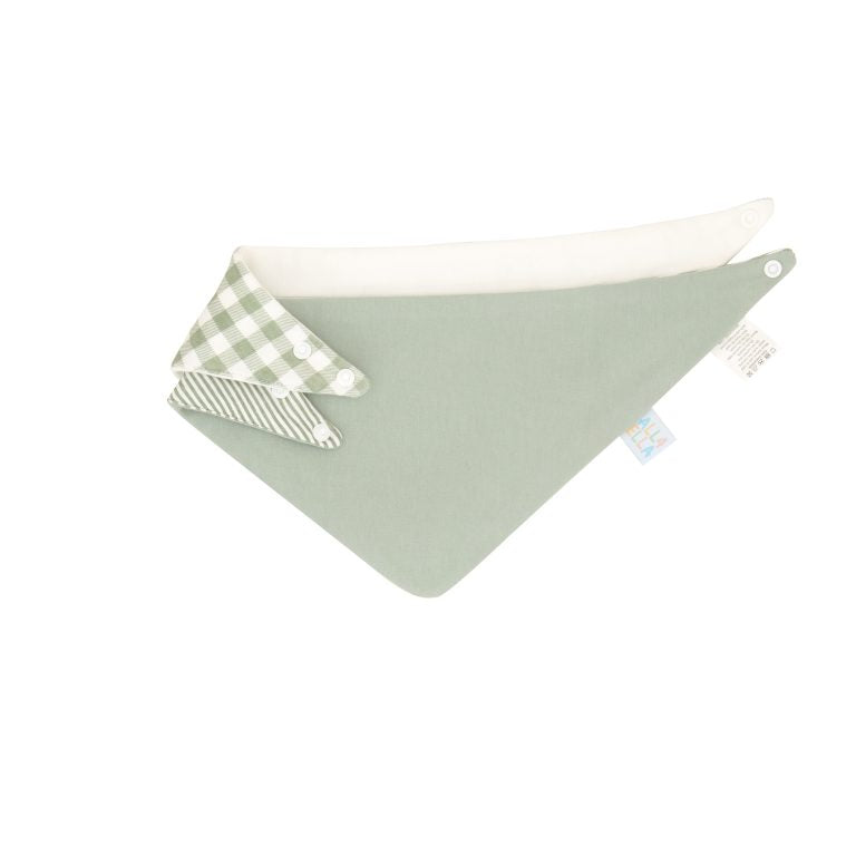 All4Ella Bandana Bib 2pk - Gingham Sage