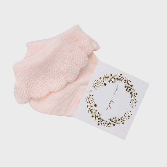 Bebe Drop Needle Socks - Pale Pink