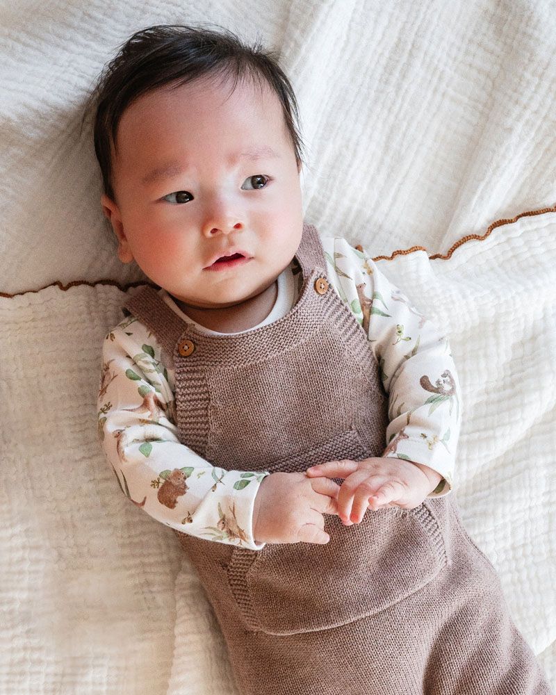 Bebe Bailey Knitted Overalls - Chestnut