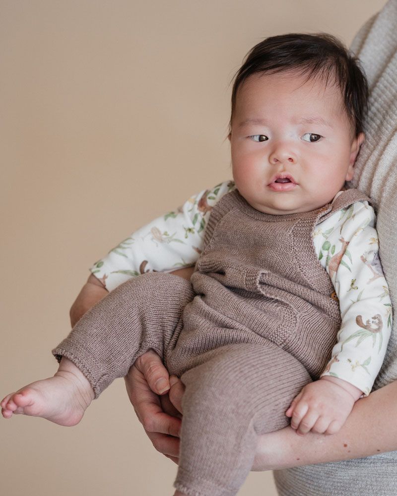 Bebe Bailey Knitted Overalls - Chestnut