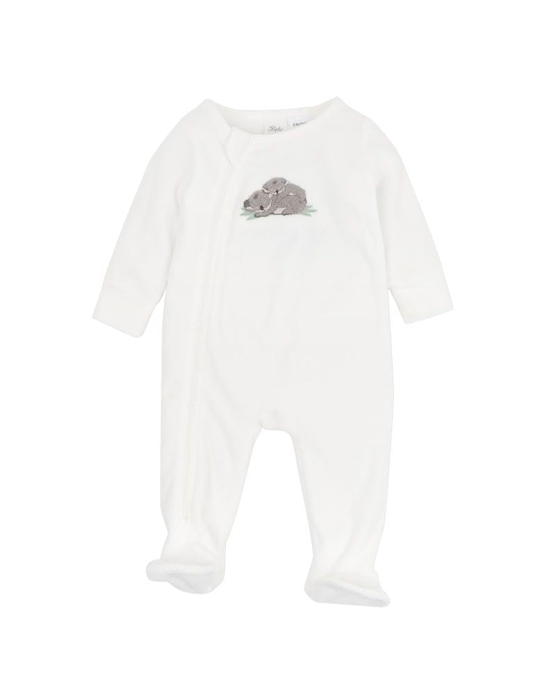 Bebe Bailey Koala Velour Onesie - Cloud