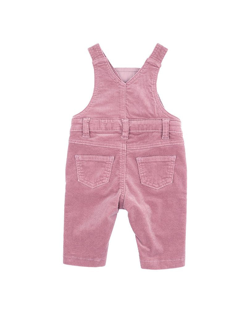 Bebe Flossy Embroidered Cord Overalls - Heather