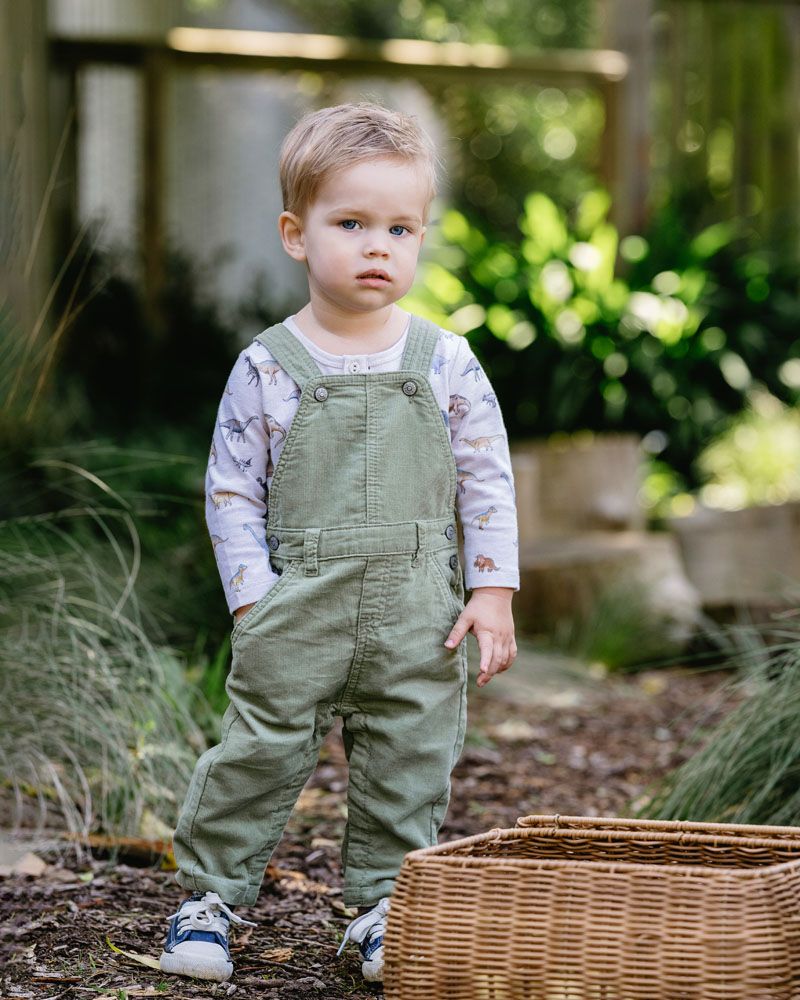 Bebe Isaac Cord Overalls - Sage Green