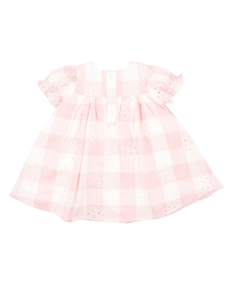 Bebe Lara Cutwork Pink Check Dress