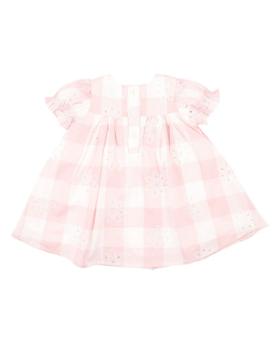 Bebe Lara Cutwork Pink Check Dress