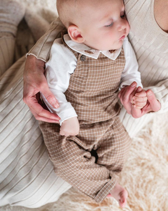 Bebe Oliver Check Overalls - Toffee Check