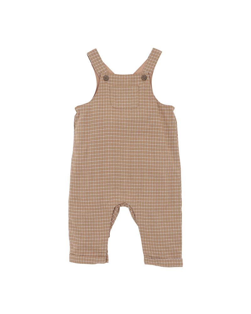 Bebe Oliver Check Overalls - Toffee Check